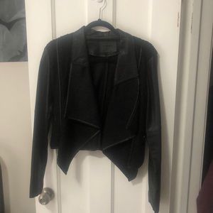 Faux leather/wool jacket